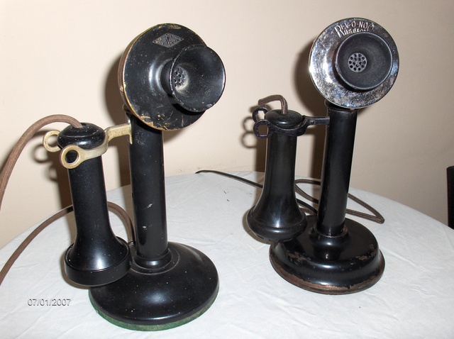 Antique American Electric telephone  receiver cap  Stamped 